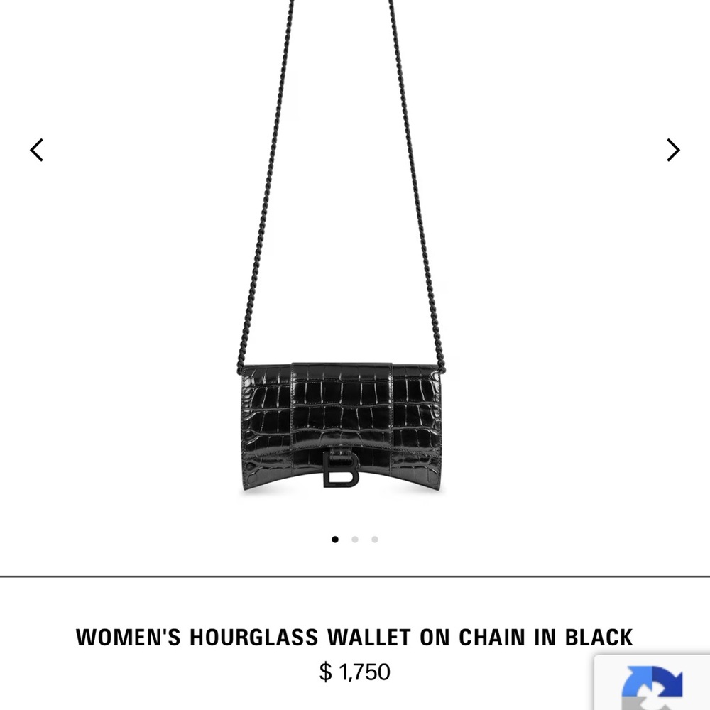 Balenciaga Black Crossbody Bag with Croc-Embossed Leather - Picture 4 of 4